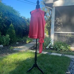 Sleeveless coral blouse new with tag mint condition simply stunning!!!